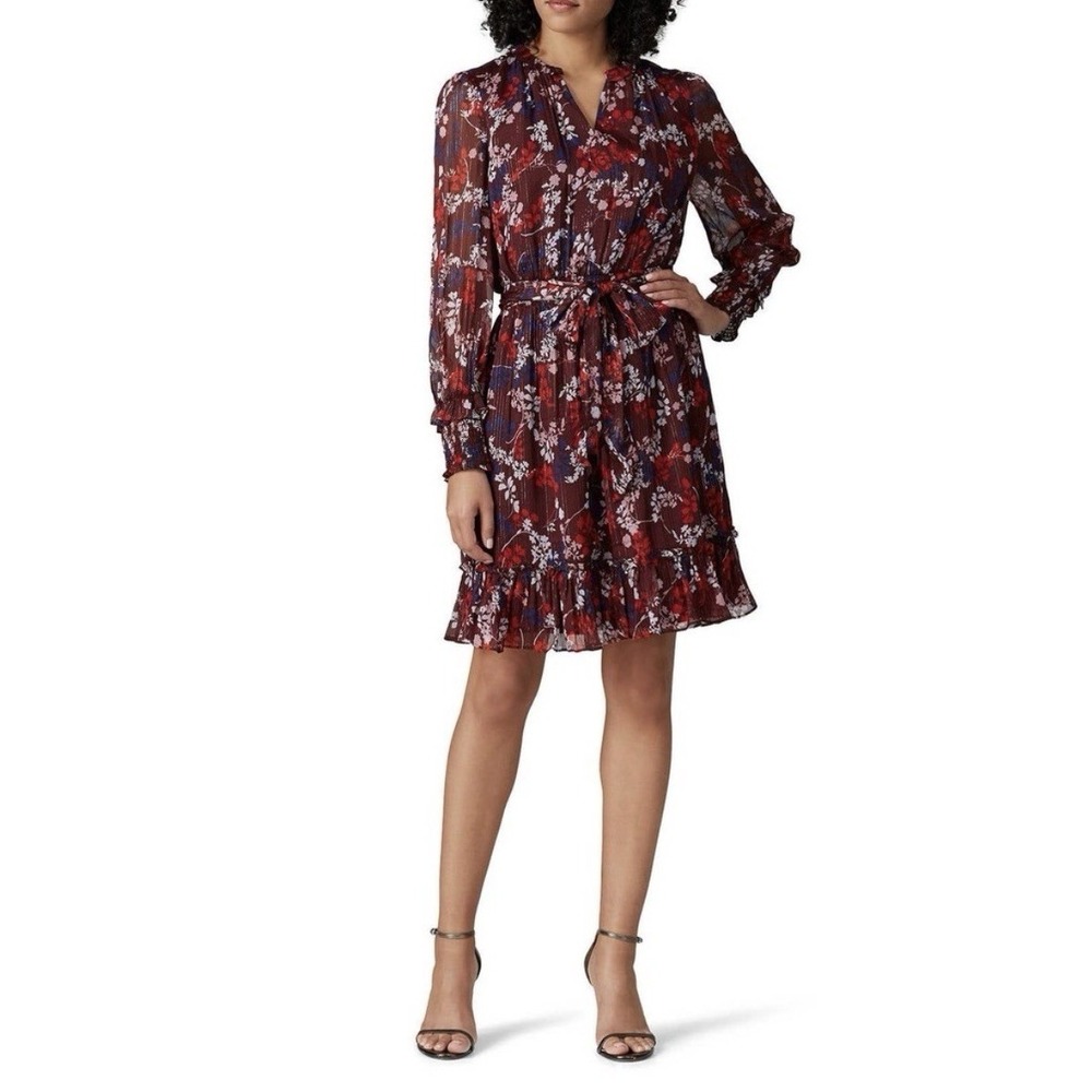 Draper James Collection Women's Red Floral Peasant Dress Long Sleeves Size Small